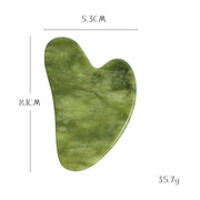 Green jade gua sha board for natural facial care

