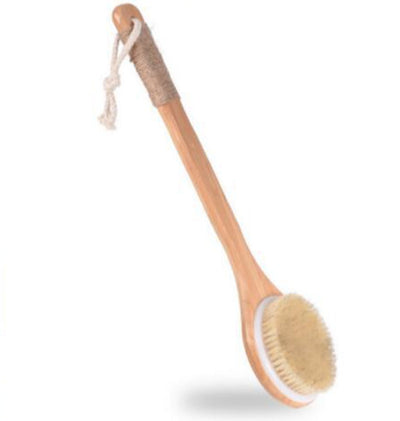 Bristle bath brush with bamboo handle for body care

