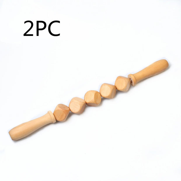 3-piece wooden massage roller set for skincare routine