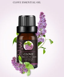 Essential oil bottle displayed on spa background

