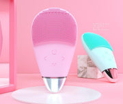 Handheld facial cleansing brush for smooth glowing skin


