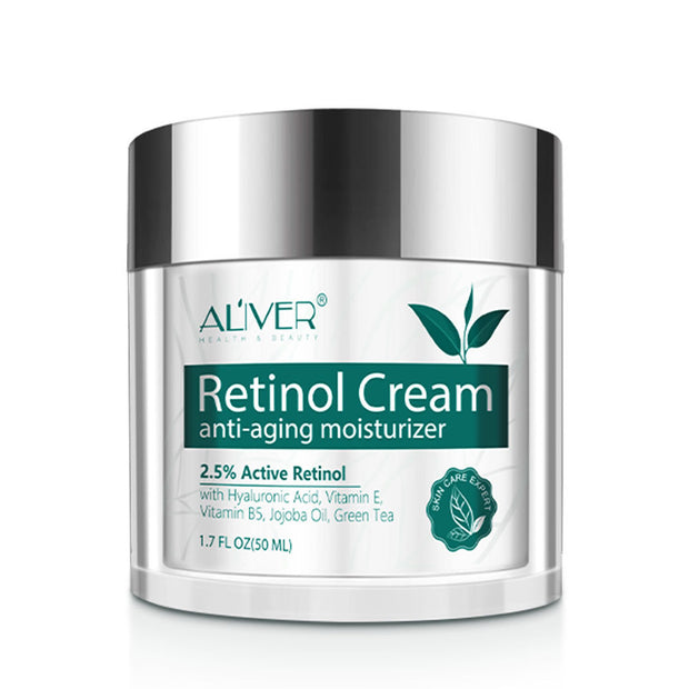 Anti-aging retinol moisturizer displayed on skincare set

