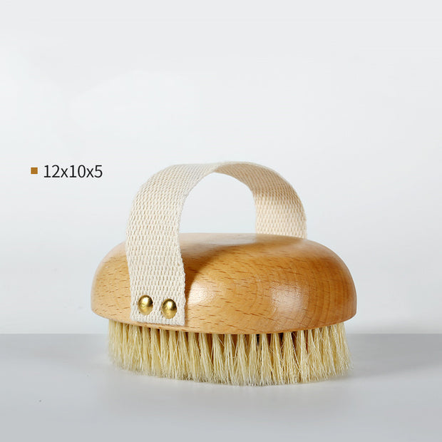 Exfoliating bath brush with natural bristle