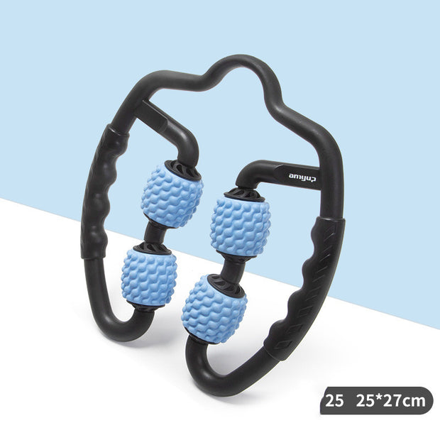 Portable massage foam roller for exercise recovery


