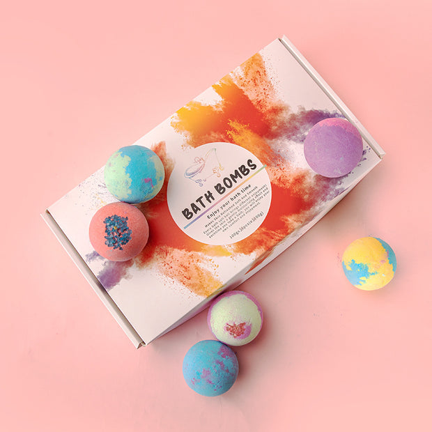 Moisturizing bath bombs with various soothing scents

