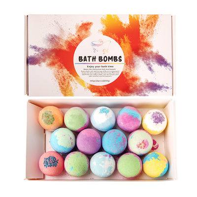 Bath bomb gift set with 14 colorful salt balls

