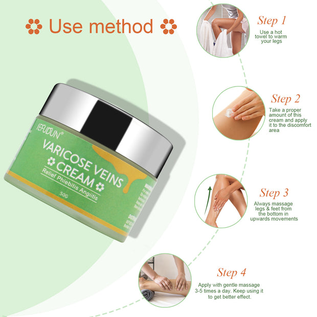 Varicose cream lotion displayed on skincare background


