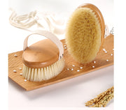 Wooden handle bristle body brush for smooth skin

