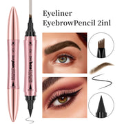 Double-headed eyebrow pen for natural brow look

