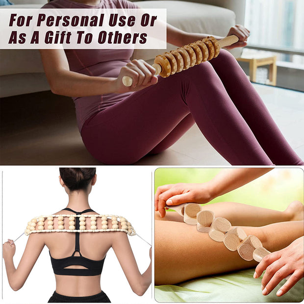 Wooden massage rollers for cellulite reduction

