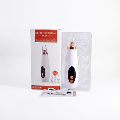 Electric pore vacuum displayed on beauty skincare set