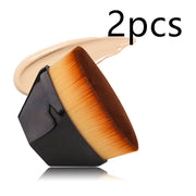 Set of 2 black Magic Foundation Brush-Save Powder with dense bristles and cream swipe, perfect for professional makeup results.