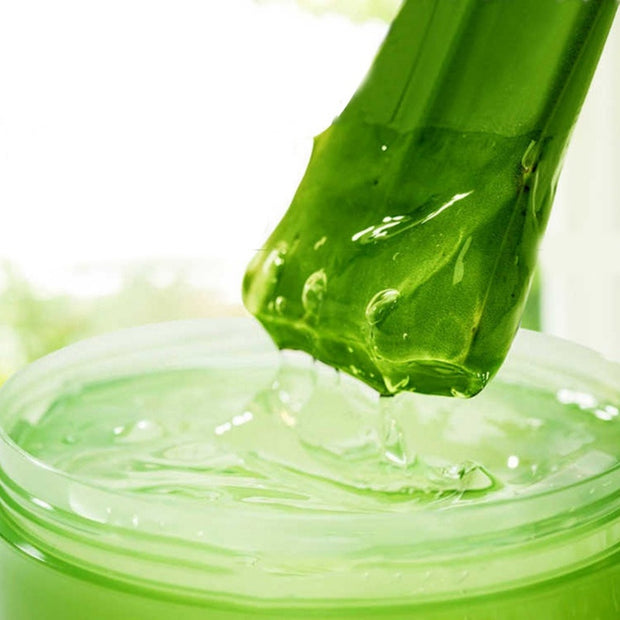 Natural aloe vera gel for after-sun care and moisture

