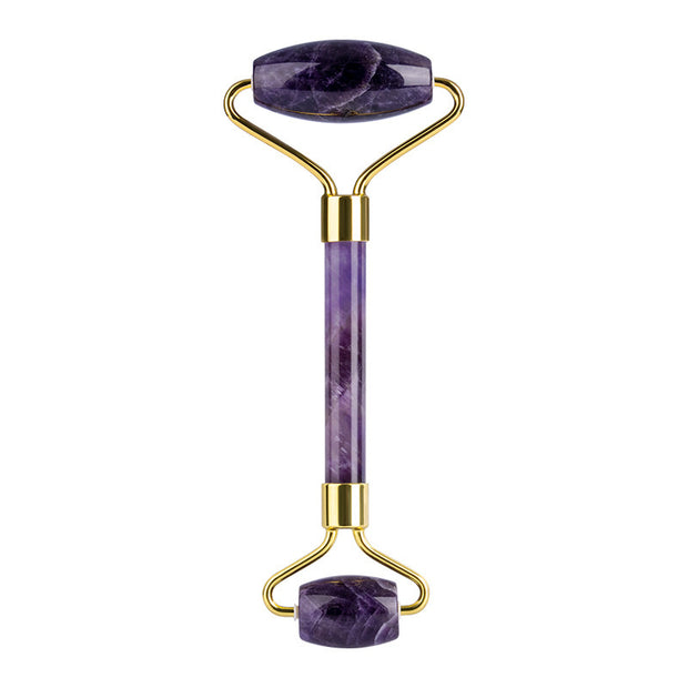 Facial roller set with gua sha stone for skincare routine

