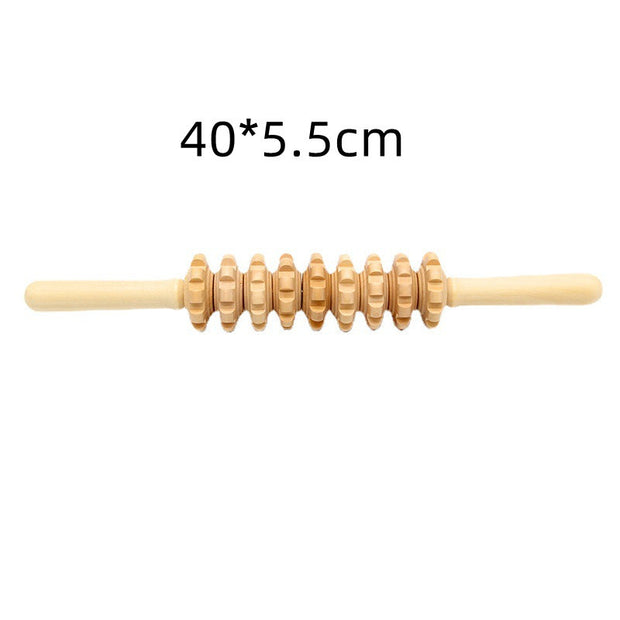 3-piece wooden massage roller set for skincare routine