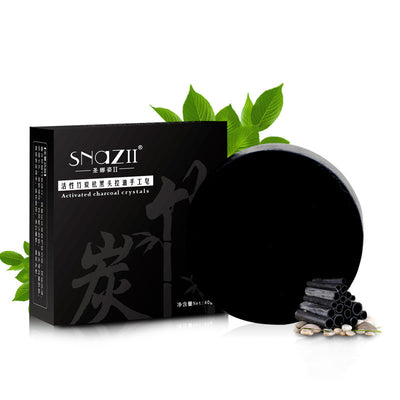 Bamboo charcoal handmade soap bar for deep cleansing

