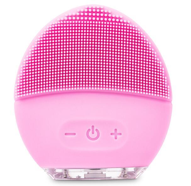 Silicone electric facial brush for gentle exfoliation

