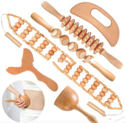 3-piece wooden massage roller set for skincare routine