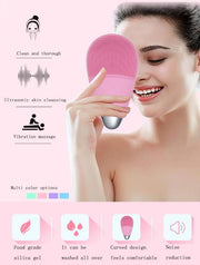 Skincare tool electric brush displayed on beauty set

