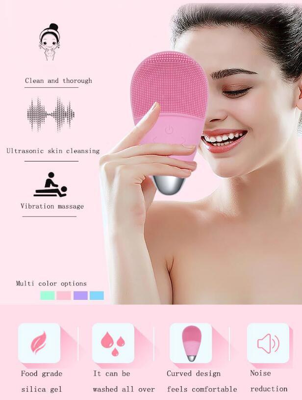 Skincare tool electric brush displayed on beauty set


