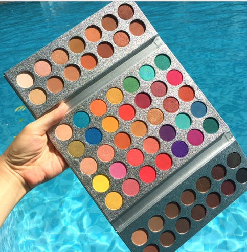 Beauty Glazed Eyeshadow Palette featuring 63 vibrant matte and shimmer shades for eyeshadow modification. Ideal for bold and creative eye looks.
