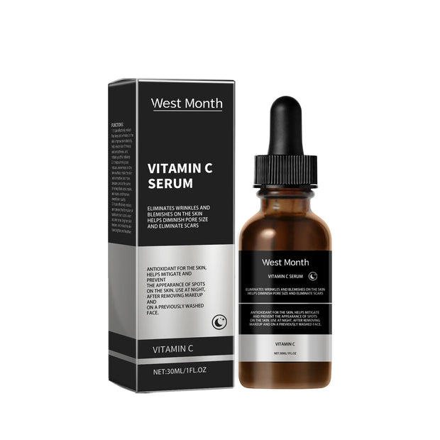 Facial serum with Vitamin C reduces dark spots and wrinkles