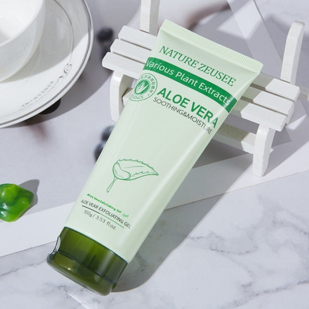 Natural aloe vera scrub for soft, radiant, and clear skin

