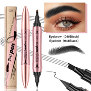 3D eyebrow pen double-head with fork applicator

