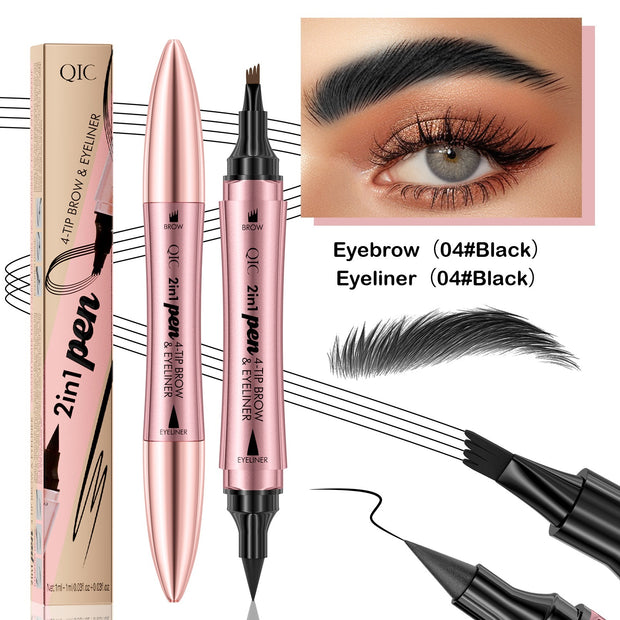 3D eyebrow pen double-head with fork applicator

