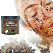 Jar of coffee scrub removes dead skin cells


