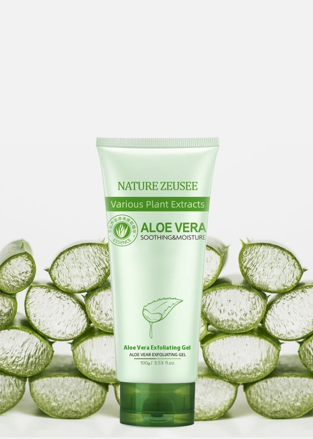 Gentle exfoliating scrub with aloe vera for face and body
