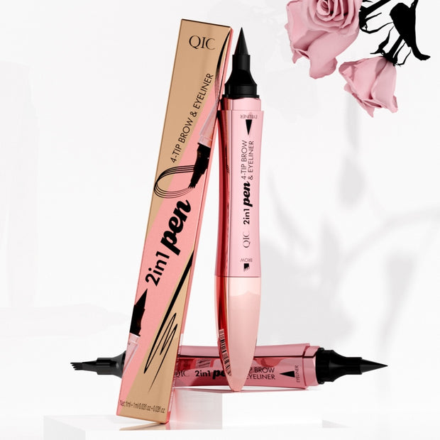 3D four-fork eyebrow pen double-headed design

