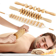 Wooden cellulite massage tool set for skin toning

