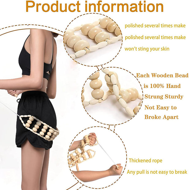 Natural wooden body massager set for circulation

